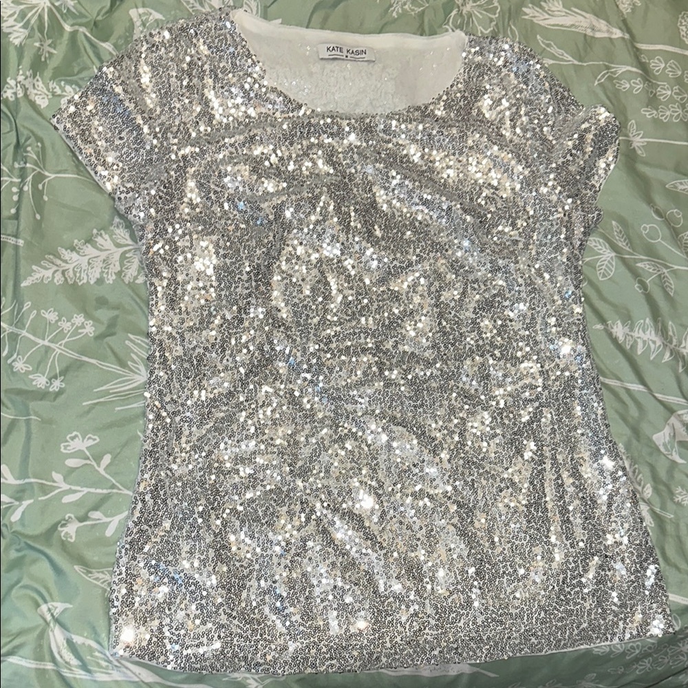 Silver Sequin Women's Top